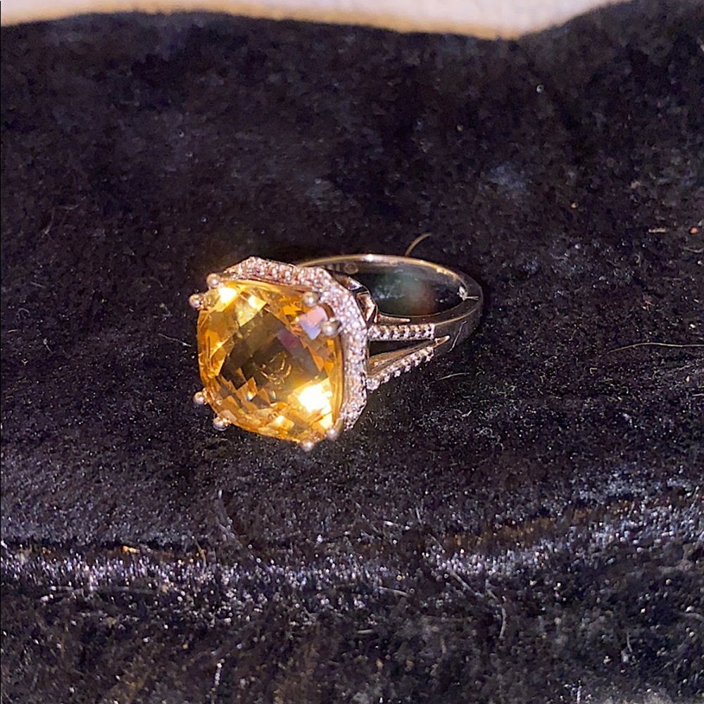 Citrine Cushion Cut Ring - image 3
